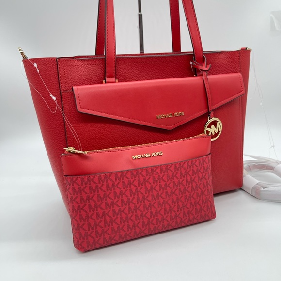 Michael Kors Large Maude Large 3 in 1 Tote Bag Flame - Picture 2 of 16